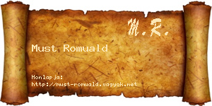 Must Romuald névjegykártya